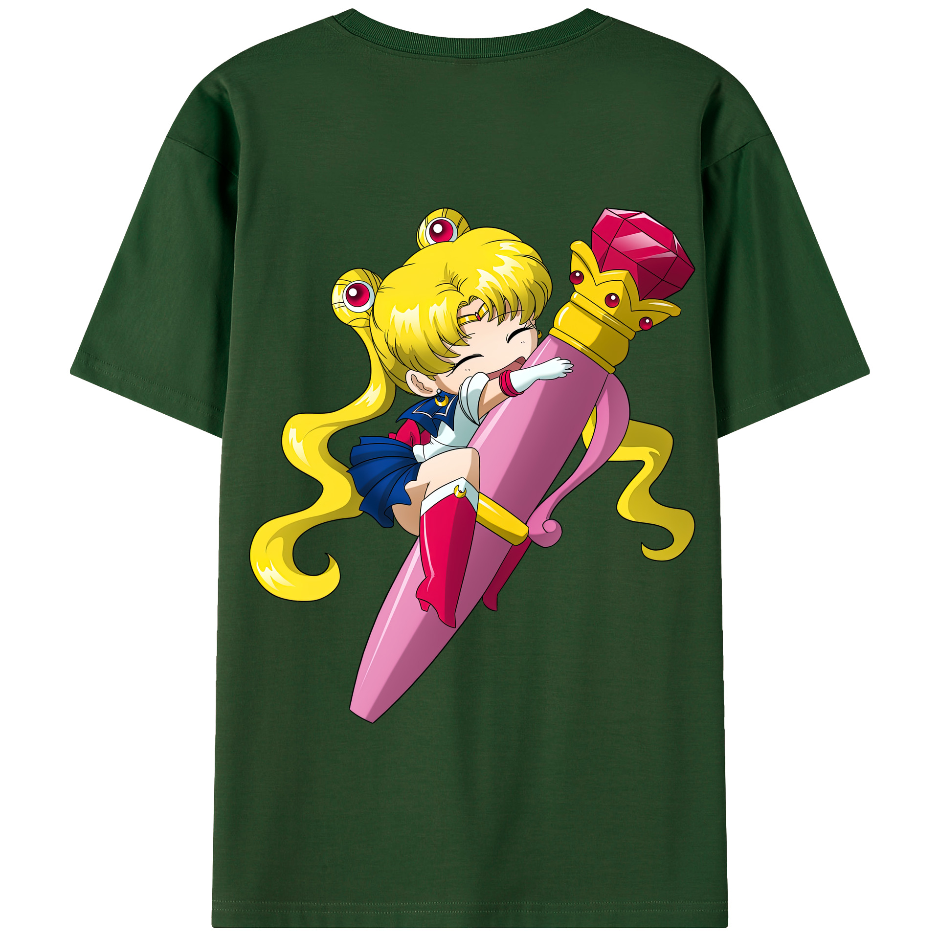（画像用） 美少女戦士セーラームーン 月野 うさぎ つきの うさぎ Sailor Moon Tsukino Usagi 綿100％半袖Tシャツ（背面プリント）